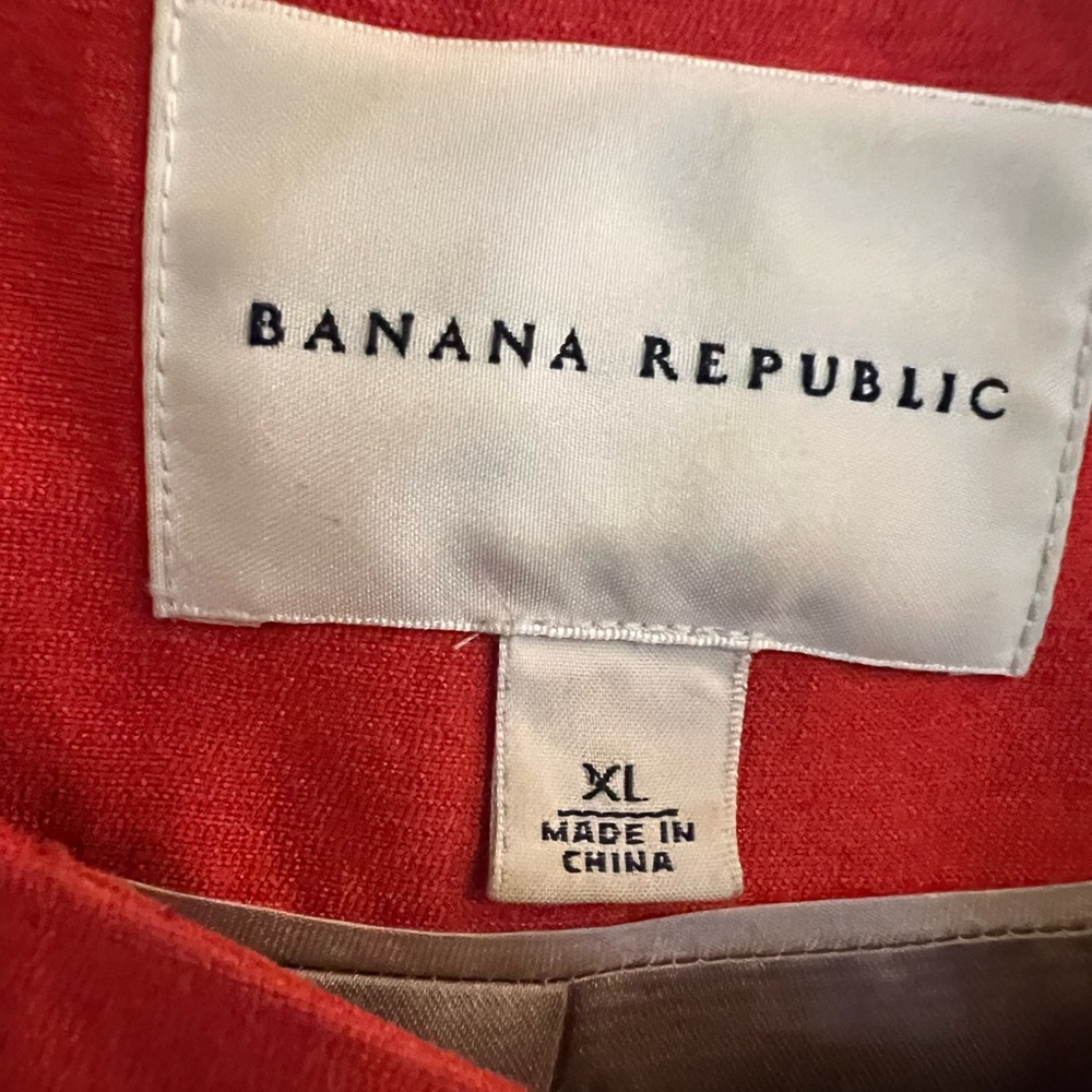 Banana Republic Coral Structured Zip Jacket silk, cotton Size XL - Picture 5 of 8